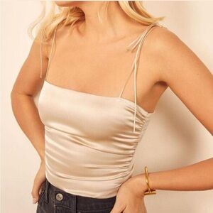 NWOT Reformation Lucrezia Silk Tie Strap Top